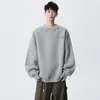Moletom Bordado para Homens, Nova Marca de Moda Outono, Camiseta Casual Solta Respirável de Manga Longa para Homens