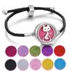 Pulseira de Óleo Essencial de Aromaterapia de Venda Quente Transfronteiriça Liga Difusor de Perfume Pulseira Corda Pulseira de Couro Preto para Homens e Mulheres