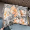 Bufanda de Imitación Cachemir Nueva de Invierno con Pintura al Óleo de Flor de Peonía de Moda para Mujer, Chal Grueso Cálido Elegante Estilo Chino