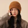 Chapéu de lã estilo japonês feminino outono e inverno versátil estilo coreano chapéu de malha proteção de orelha quente cabeça grande chapéu solto fábrica
