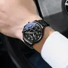 Reloj Multifuncional para Hombre Dawn Calendario de Tres Ojos Reales Seis Agujas Cronógrafo Correa de Acero Fabricante Transfronterizo en Vivo Reloj de Cuarzo