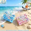 Llavero de Teclado de 26 Teclas Animales Submarinos Azules y Rosas de Moda Portátil Juguete para Aliviar el Estrés Colgante para Bolsa Venta al por Mayor