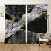 Cortinas de Balcón Negras Abstractas Moradas de Mármol Artificial con Estampado Dorado, Envío Directo Disponible, Envíenos Su Propio Diseño