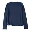 Camiseta de Manga Larga con Hombro Recto Adelgazante Diseño Nuoji Jiji para Mujer Otoño/Invierno Suave Cómoda Agradable a la Piel Cuello Redondo Top de Capa Base