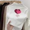 Camiseta Interior Térmica para Niña Estilo Dibujo Animado con Cuello Volante Otoño/Invierno Cuello Medio Alto Manga Larga Talla Mediana/Grande para Niños Elegante Cálida