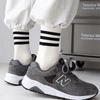 Calcetines Zhuji talla grande Tres Rayas Hombre y Mujer Pareja Calcetines de Media Caña Absorbentes de Sudor Apestosos Ins Estilo Universitario Moderno Calcetines Deportivos
