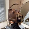 This year's popular retro fashion portable bucket bag women's 2024 new high-end sense all-match casual shoulder messenger bag