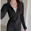 Cárdigan cálido de otoño e invierno con forro de felpa engrosada, cuello alto, cierre de cremallera, para mujer, manga larga, diseño entallado en la cintura, top casual adelgazante