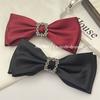 Chanel estilo de alta qualidade quadrado diamante arco de cetim gancho de cabelo feminino de volta hairpin acessórios para o cabelo novo clipe de mola clipe superior