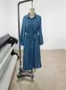 Colección Primavera y Otoño 2026: Marca Independiente Amazon Europeo y Americano Casual Nuevo Vestido Camisa con Cintura de Cordón Vestido de Corte Holgado