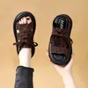 Sandalias Romanas de Moda con Estampado de Leopardo y Suela Gruesa para Mujer, Nuevo Estilo Verano 2026, de Atar Versátiles Adelgazantes Suela Suave Cómodas Sandalias de Playa