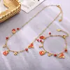 Collar con colgante de elemento navideño de esmalte para noria, pulsera, acero inoxidable, horno, recubrimiento PVD, juego de oro de 18 quilates