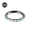 Nuevo producto transfronterizo: anillo dividido Aobao con incrustaciones finas de titanio G23, anillo nasal de ópalo, anillo multiusos, pendientes perforados, anillo para oreja.