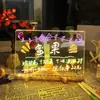 Pizarra blanca borrable, tablero de escritura luminoso, cartelera LED de escritorio, tablero de dibujo, pizarra pequeña de puesto de mercado nocturno, tablero fluorescente