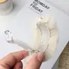Pinza para Cola de Caballo Anticolapso de Piel de Conejo Maillard Rex Pinza Banana de Piel Otoño e Invierno No Daña el Cabello Pinza de Arco Rellena para Cola de Caballo Alta Pinza para el Cabello