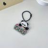 Llavero acrílico de panda con cadena de cuentas de doble capa, soporte de animación, colgante de dibujos animados, llavero periférico, anillo