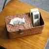 Caja de pañuelos para el hogar, caja de papel de paja para sala de estar, mesa de centro, caja de almacenamiento multifuncional, control remoto, almacenamiento creativo