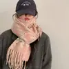 Bufanda de Borlas de Gama Alta para Mujer Otoño e Invierno 2024 Nueva Moda Coreana Versátil Cuadros Fresca y Cálida Tendencia de Pareja