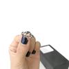Anillo abierto geométrico con incrustaciones de diamantes en plata tailandesa, estilo japonés y coreano, de plata esterlina S925, con personalidad simple y retro.