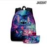 Mochila Stitch de Anime de Dibujos Animados de Amazon Transfronteriza de Dos Piezas Stitch Mochila Escolar para Estudiantes Estuche para Lápices