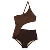 Traje de baño Nuevo para Mujer 2023 Corea del Sur Sexy Cubre Vientre Hueco Espalda Hermosa Ajustado Combinación de Colores Bloqueo de Color Un Hombro Traje de Baño de una Pieza