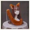 Entrega de uma peça Lolita orelha de gato headband besta orelha cocar Fox orelha cauda Cosplay acessórios terno