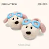 Perrito de Dibujos Animados Invierno Antideslizante Engrosado Felpa Cálido Suela Suave Silencioso Algodón Pantuflas Pareja Hombres Mujeres Uso en Interiores Hogar Venta al por Mayor