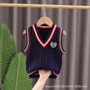 Chalecos de Punto para Niños y Niñas, Chalecos Tejidos, Chalecos Cálidos para Bebés de Primavera y Otoño, Uniformes de Clase, Uniformes Escolares, Tops de Estilo Preppy