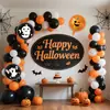 Kit de Corrente de Balões para Halloween, Balões Metalizados, Decoração Transfronteiriça para Festa de Halloween, Balões Redondos de 18 polegadas