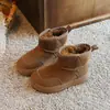 Botas de nieve para niños invierno nuevo más terciopelo más gruesas cálidas para niñas botas cortas de algodón grandes impermeables anti-patadas para niños zapatos de algodón