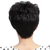 Nova peruca feminina cabelo curto para meia-idade e idosos cabelo curto cacheado natural fofo cobertura completa da cabeça para mãe peruca cacheada de lã artificial