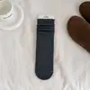 Calcetines de Felpa para Mujer Otoño e Invierno Calcetines de Algodón Calcetines de Media Pantorrilla Borde Fruncido Negro Versátil Estilo Coreano Anti-pilling Calcetines Largos Calcetines de Encaje