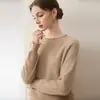 Suéter de cachemira con cuello redondo y mangas raglán con puños, nuevo estilo para mujer, versátil y elegante, prenda interior de punto cálida y holgada