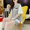 Traje Deportivo de Manga Corta y Shorts para Mujer 2026 Verano Nuevo Estilo Coreano Moda Holgado Talla Grande Cómodo Casual Conjunto de Dos Piezas