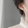 Brincos Longos Ondulados Simples Personalidade Fresca Agulha de Prata 925 Estilo Coreano Brincos de Estudante Tendência