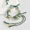 Pulsera de Cerámica Jingdezhen Nueva Pulsera de Cerámica Estilo Chino Joyería Hecha a Mano Cuerda Estilo Tíbet Puesto de Pulseras Jingdezhen