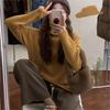 Suéter básico de cuello alto simple estilo japonés para mujer, otoño e invierno, holgado, para usar debajo, ropa exterior holgada, suéter top que combina con todo