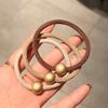 Estilo coreano nueva bola de metal texturizado oro mate marrón leche banda para el cabello moderna elegante simple goma para el cabello cuerda para el cabello accesorios para el cabello