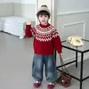 Suéter Infantil 2026 Otoño/Invierno Nuevo Estilo Estilo Étnico Suéter de Punto para Niños Invierno Niños Pequeños y Medianos Camiseta Cálida de Capa Base