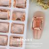 Arte de uñas de alta gama tamaño grande y mediano tamaño pequeño rectangular ángulo recto color transparente sin base cristal K9 tipo caramelo de roca para uñas pegar diamante joya