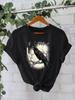 100 Algodón Amazon Transfronterizo Europa y América FCAWF Moda Suelta Casual Manga Corta Cuello Redondo Camiseta Mujer