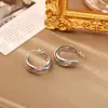 Aretes de Clip en Forma de U Cruzados de Alta Gama, Modernos y Sencillos, Versátiles y Elegantes Aros Lisos para Mujer, Accesorios para Orejas de Estilo Minimalista Ins Europeo y Americano