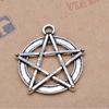 Accesorios de joyería de aleación 2.6 gramos de plata antigua 26*30MM colgante hueco de estrella de cinco puntas fabricantes mayoreo