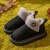 2025 Botas de Nieve de Caña Alta Pantuflas de Lana y Algodón para Hombres y Mujeres con Tacón para Otoño e Invierno Parejas de Interior y Exterior Antideslizantes Zapatos de Algodón con Tacón