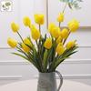 Mesa Mini Tulipa de 3 Cabeças de Alta Qualidade, Flor Artificial Flor de Seda Ornamento Decorativo, Sala de Estar, Buquê de Tulipas Simulado