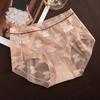Ropa interior de encaje sexy de algodón puro antibacteriana de talle medio que cubre la cadera, talla grande, calzones sin costuras transpirables para mujer
