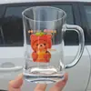 Jingxiang vaso de agua de vidrio transparente gran capacidad para el hogar resistente al calor engrosado taza de té con asa Cerveza Cerveza Cerveza Taza Casa de té Bar