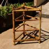 Productos de Bambú Tejidos a Mano Estante de Almacenamiento de Trípode de Múltiples Niveles Recogedor de Bambú Redondo Estante de Secado Jia Maitaibo