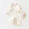 Mameluco para bebé, diseño de no quitar, mameluco con entrepierna abierta, grado antibacteriano 10A, traje para gateo de bebé, para todas las estaciones, algodón puro
