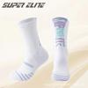 Calcetines de baloncesto profesionales con degradado de letras, calcetines de élite neutros y prácticos, calcetines altos con parte inferior de toalla, calcetines de moda estadounidenses
